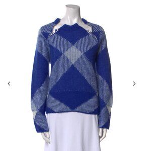 Burberry Alpaca Plaid Print Sweater